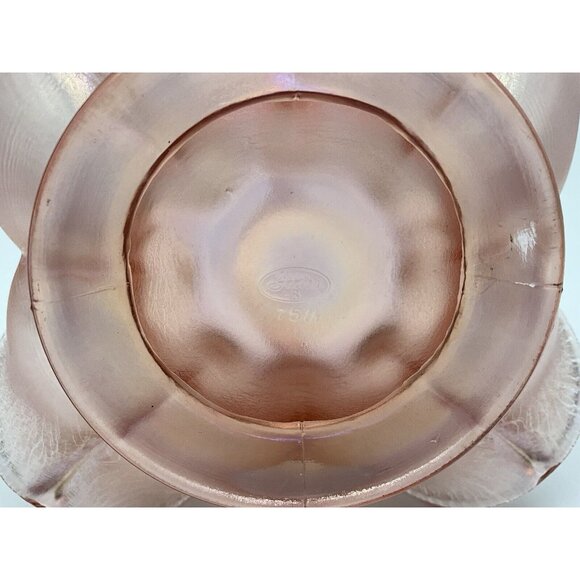 Fenton USA Velva Rose Iridescent Stretch Glass 75th Anniv. Cloverleaf Basket - Picture 14 of 15